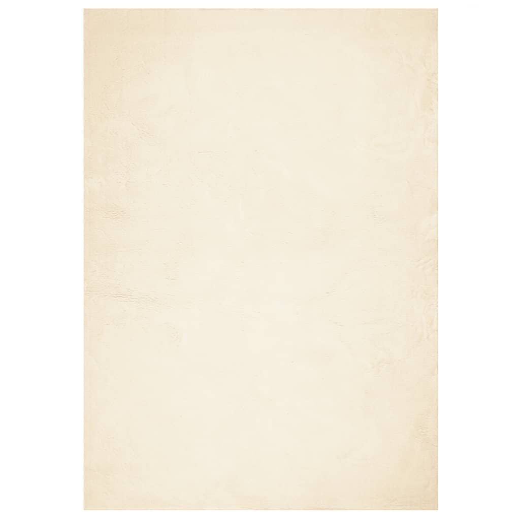 Teppe HUARTE kort luv mykt og vaskbart kremhvit 200x280 cm