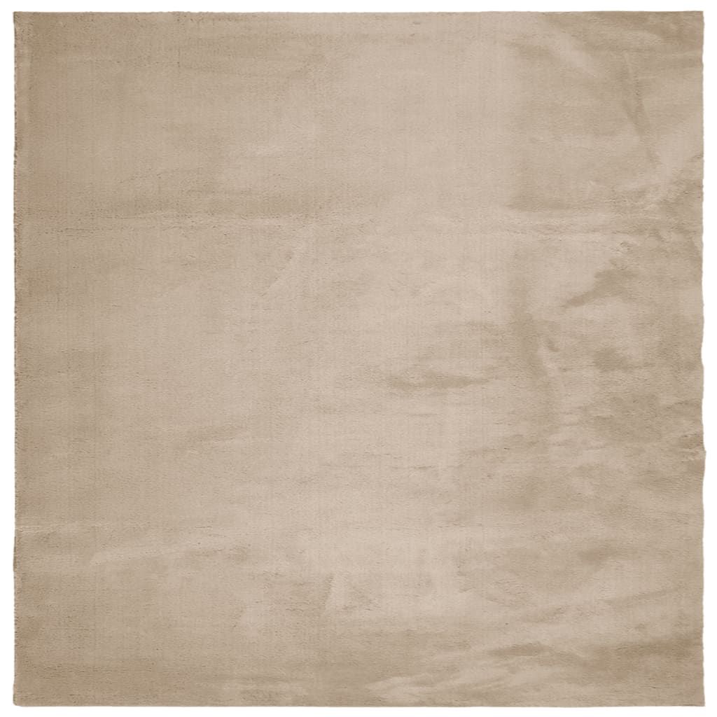Teppe HUARTE kort luv mykt og vaskbart sand 160x160 cm