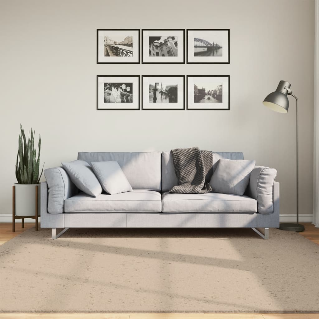 Teppe HUARTE kort luv mykt og vaskbart sand 200x200 cm