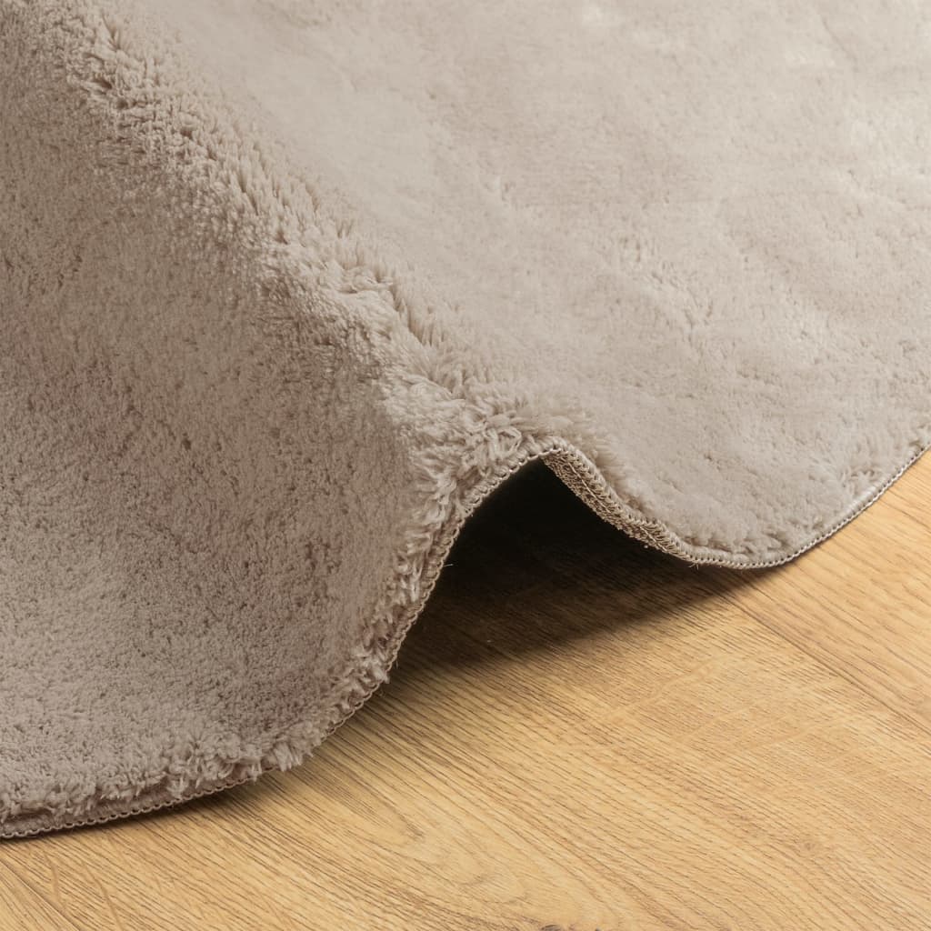 Teppe HUARTE kort luv mykt og vaskbart sand Ø 100 cm