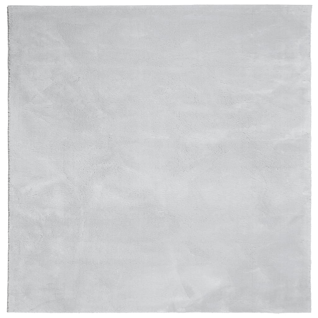 Teppe HUARTE kort luv mykt og vaskbart grå 160x160 cm
