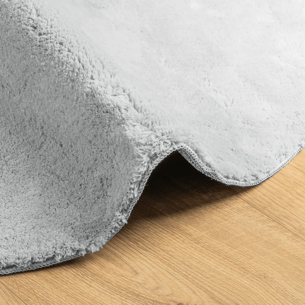 Teppe HUARTE kort luv mykt og vaskbart grå Ø 80 cm