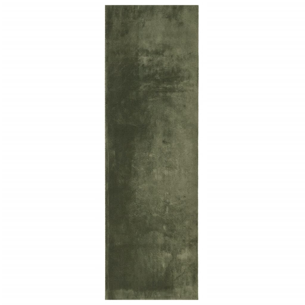 Teppe HUARTE kort luv mykt og vaskbart skogsgrønn 80x250 cm