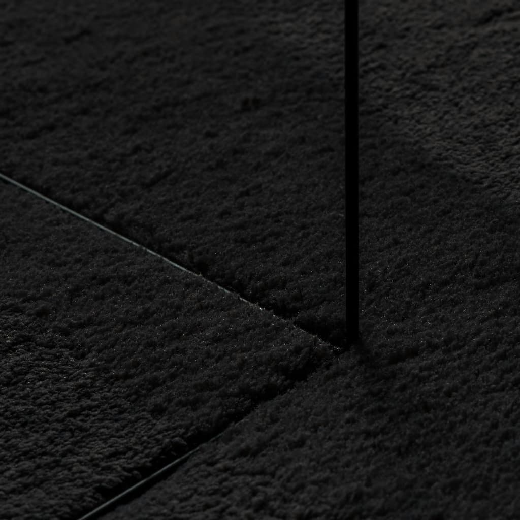 Teppe HUARTE kort luv mykt og vaskbart svart 100x200 cm