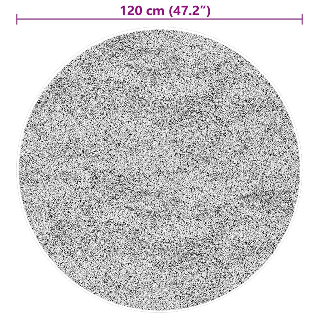 Teppe HUARTE kort luv mykt og vaskbart svart Ø 120 cm
