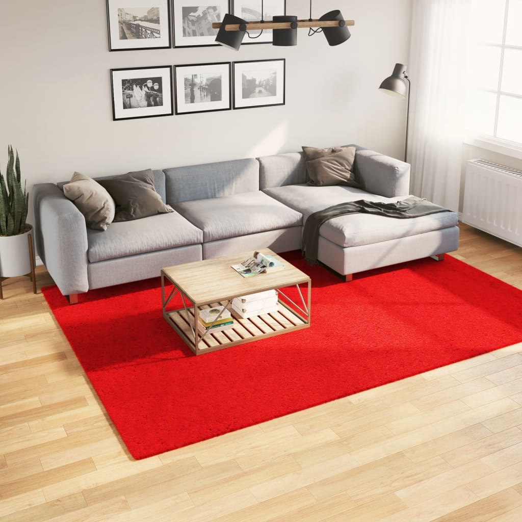 Teppe HUARTE kort luv mykt og vaskbart rød 200x280 cm