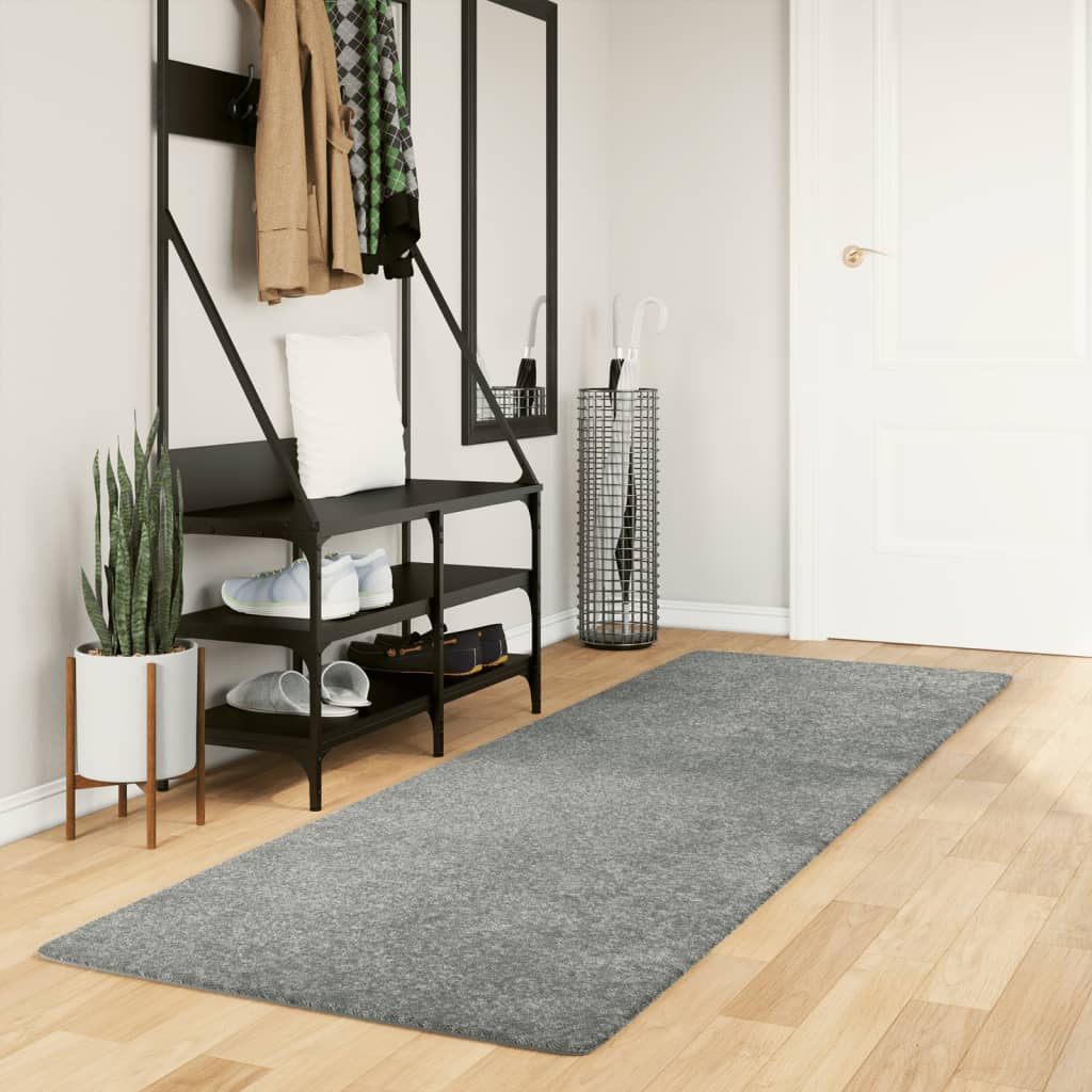 Tykt teppe PAMPLONA høy luv moderne grønn 80x250 cm