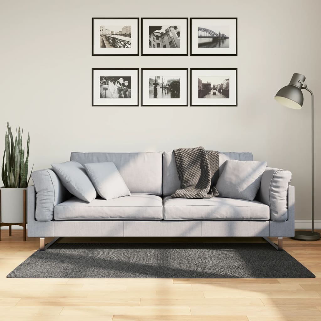 Rug IZA kort luv skandinavisk utseende antrasitt 80x150 cm