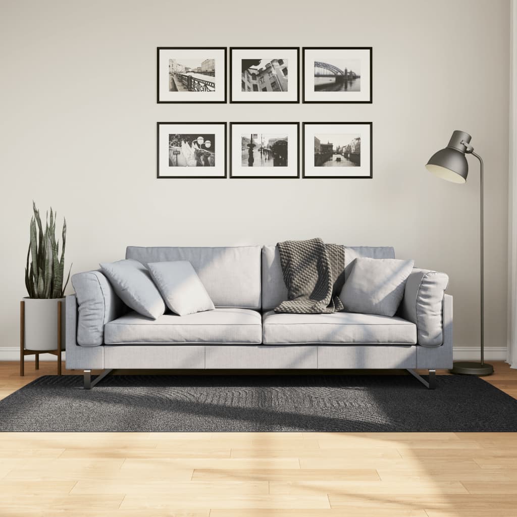 Rug IZA kort luv skandinavisk utseende antrasitt 100x200 cm