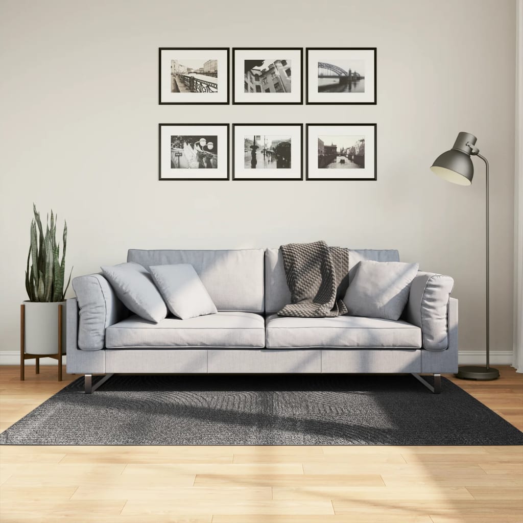 Rug IZA kort luv skandinavisk utseende antrasitt 120x170 cm