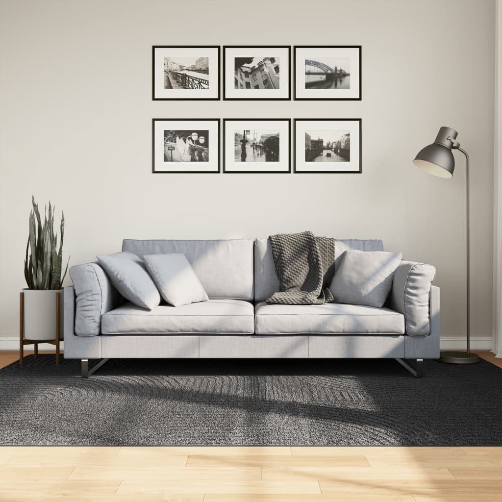 Rug IZA kort luv skandinavisk utseende antrasitt 160x230 cm