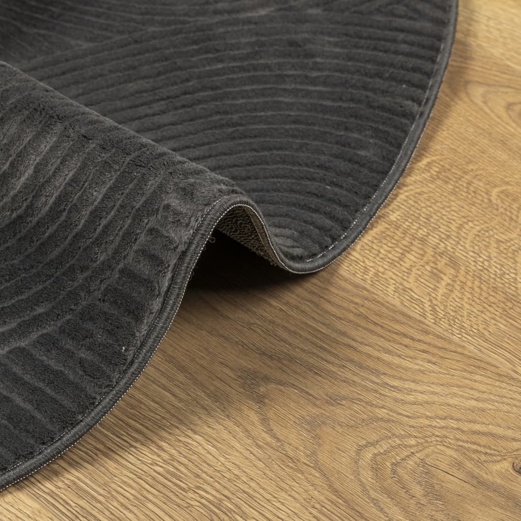 Rug IZA kort luv skandinavisk utseende antrasitt Ø 80 cm