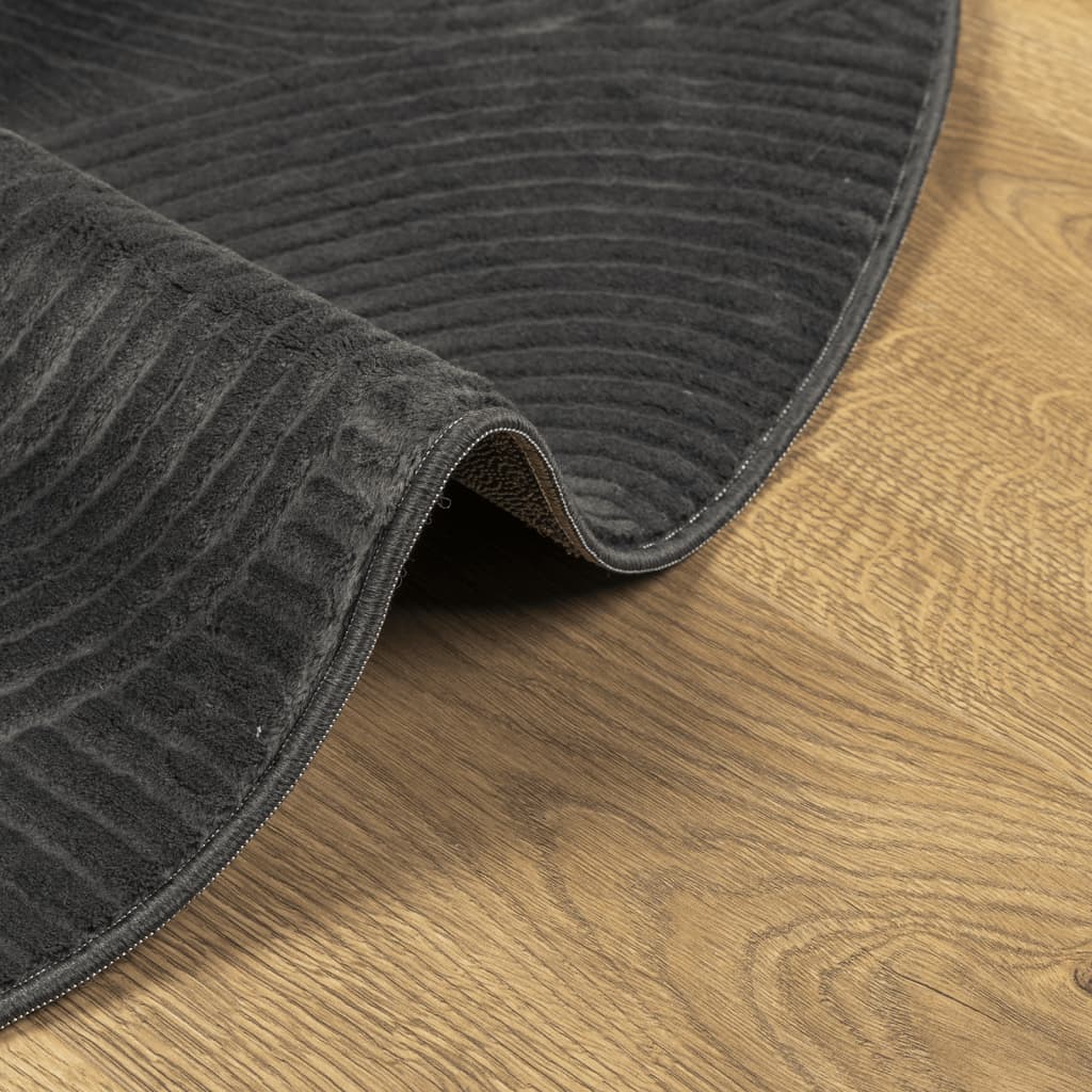 Rug IZA kort luv skandinavisk utseende antrasitt Ø 100 cm