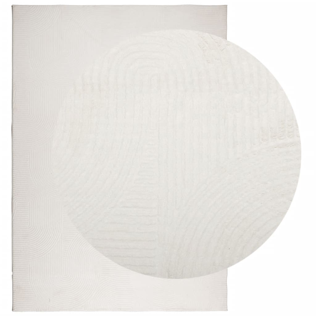 Rug IZA kort luv skandinavisk utseende krem 140x200 cm