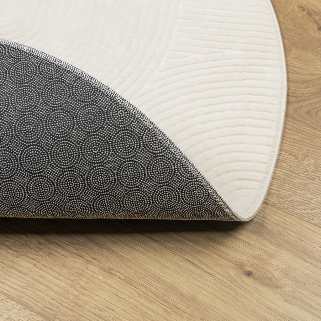Rug IZA kort luv skandinavisk utseende krem Ø 100 cm