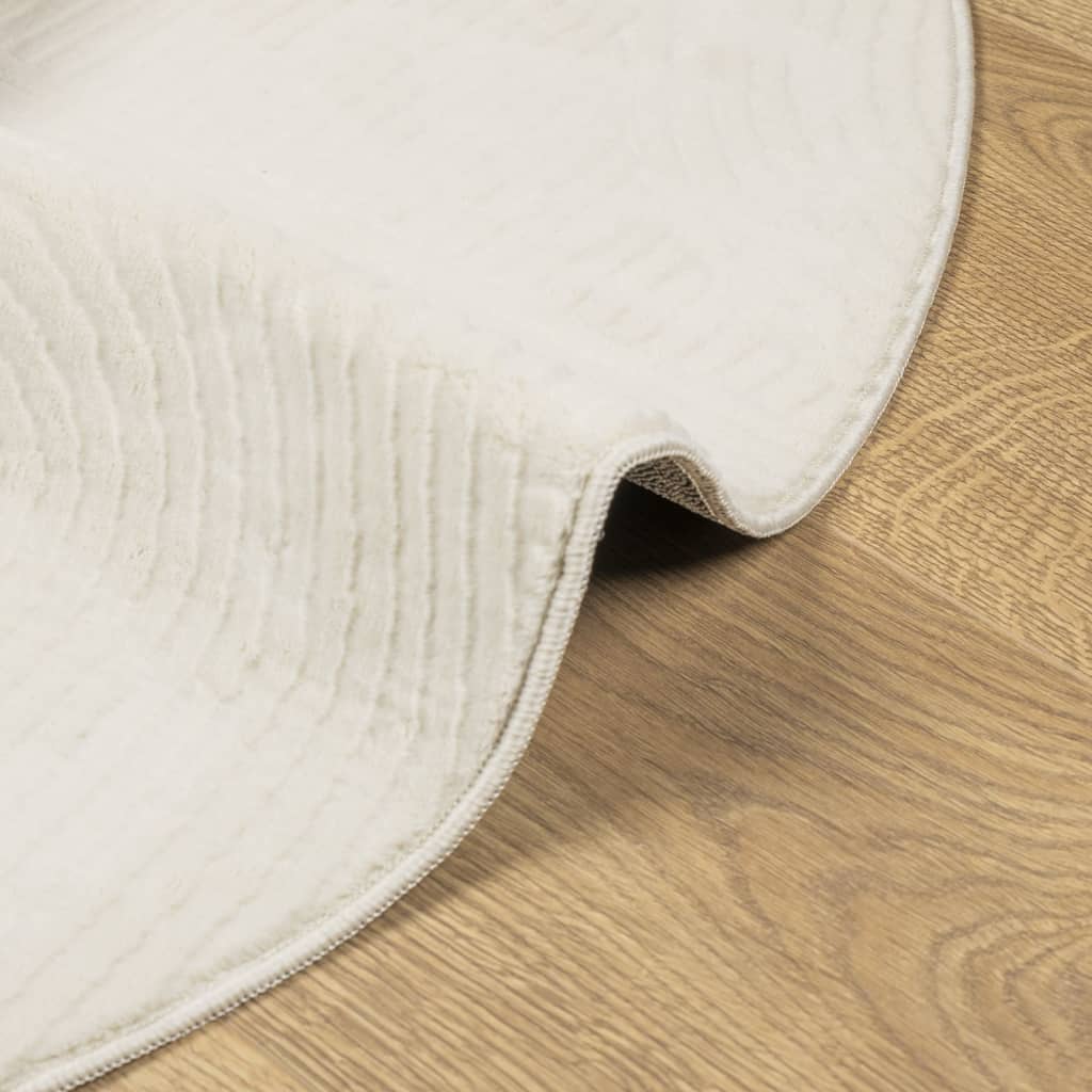 Rug IZA kort luv skandinavisk utseende krem Ø 100 cm