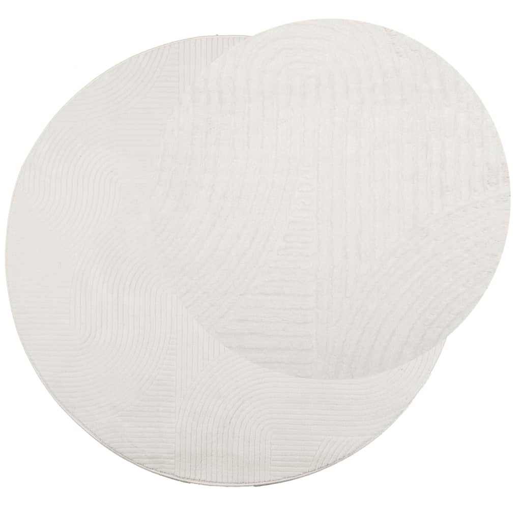 Rug IZA kort luv skandinavisk utseende krem Ø 120 cm