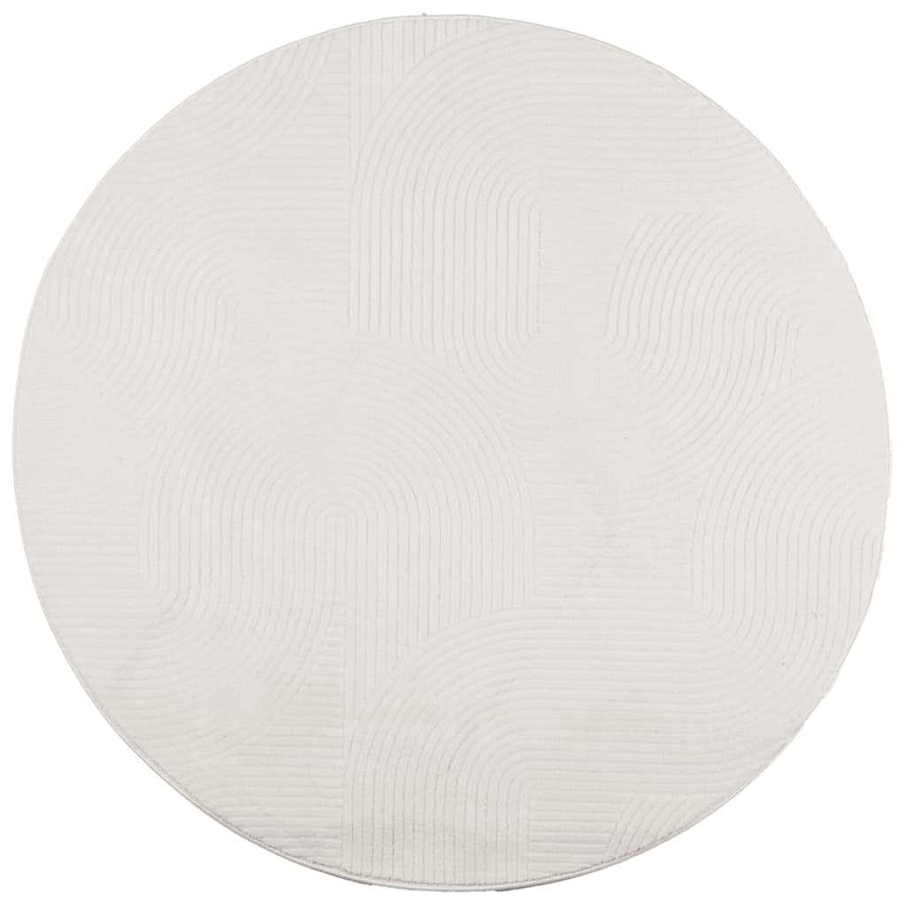 Rug IZA kort luv skandinavisk utseende krem Ø 160 cm
