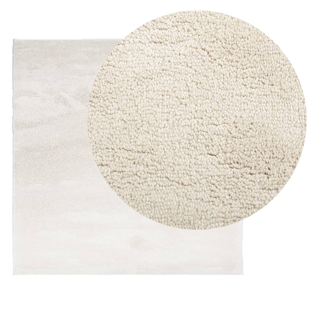 Teppe OVIEDO kort luv beige 200x200 cm