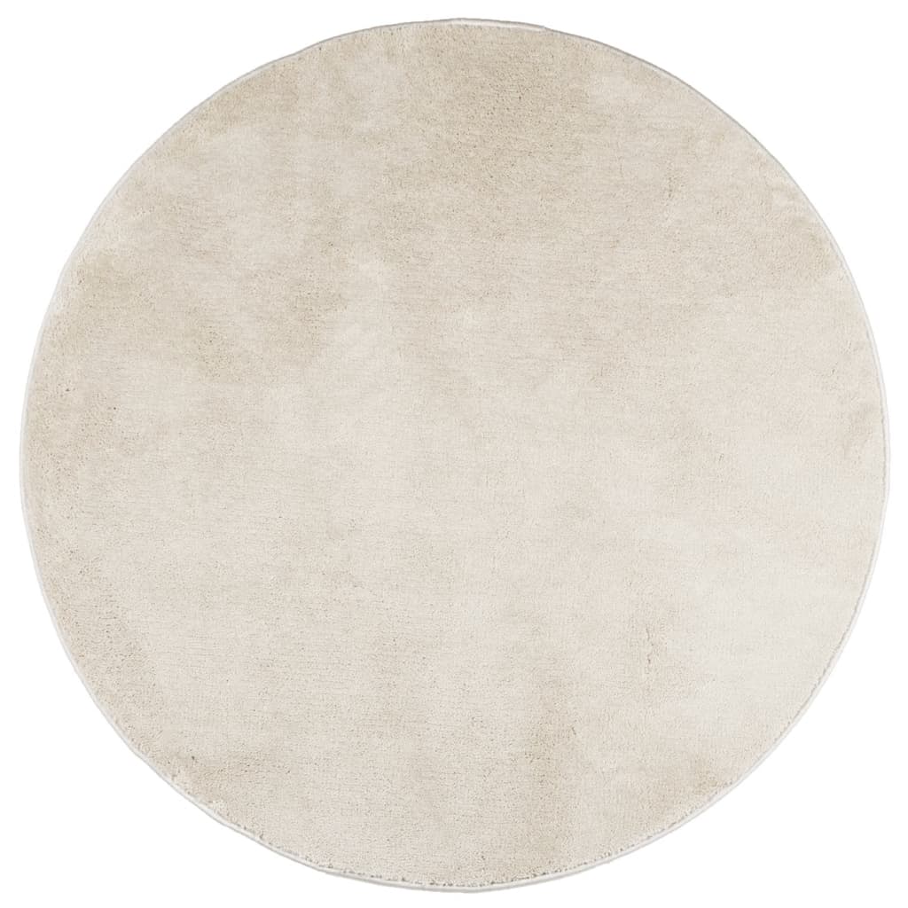 Teppe OVIEDO kort luv beige Ø 120 cm