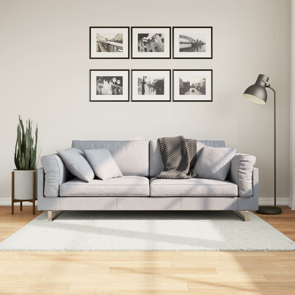 Teppe OVIEDO kort luv kremhvit 120x170 cm