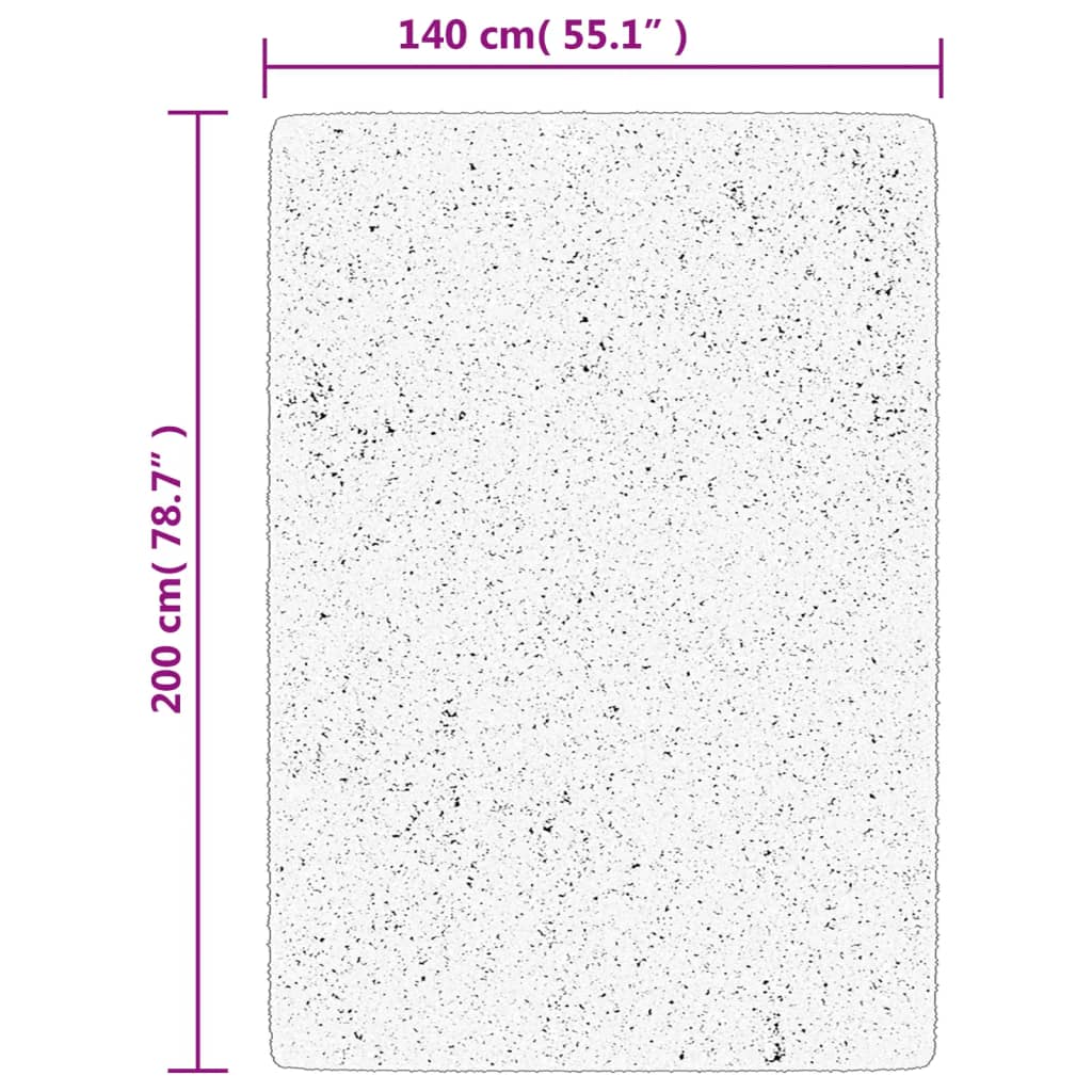 Teppe OVIEDO kort luv kremhvit 140x200 cm