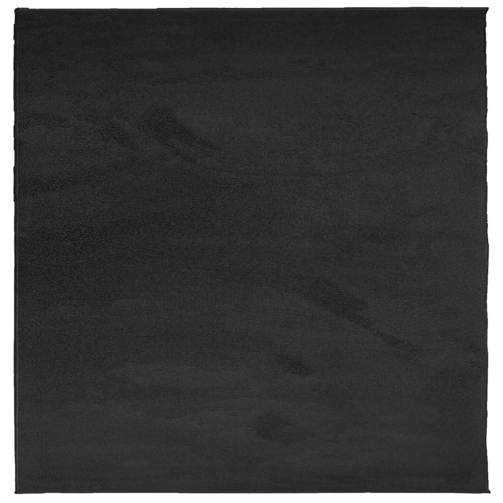 Teppe OVIEDO kort luv svart 120x120 cm