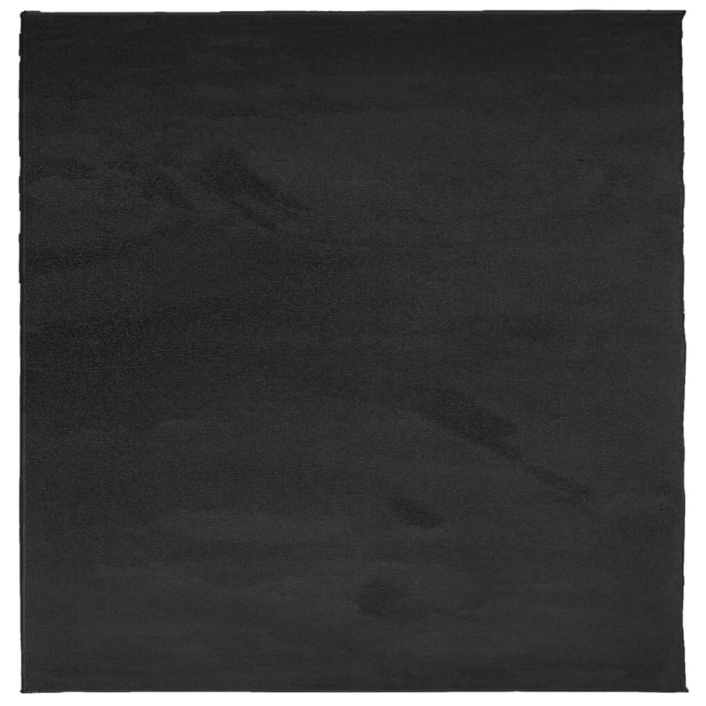 Teppe OVIEDO kort luv svart 200x200 cm