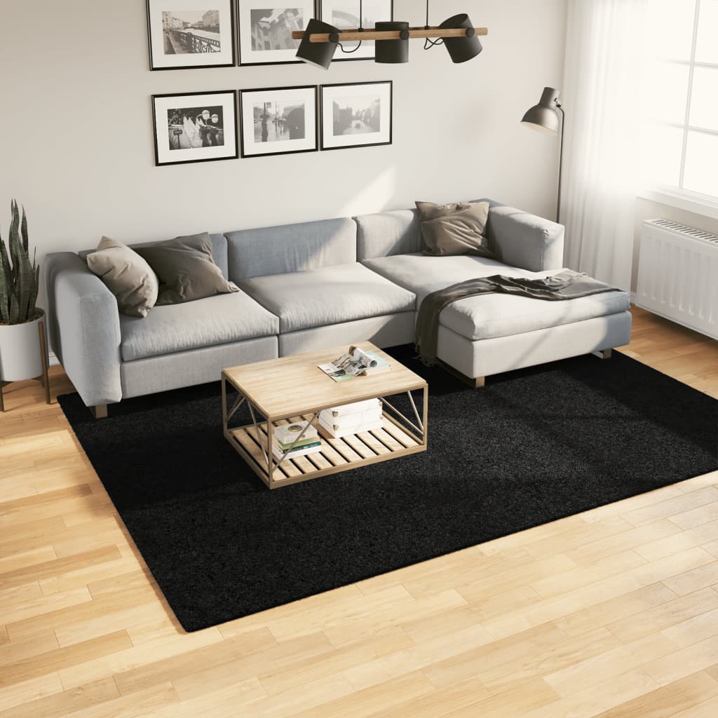 Teppe OVIEDO kort luv svart 200x280 cm