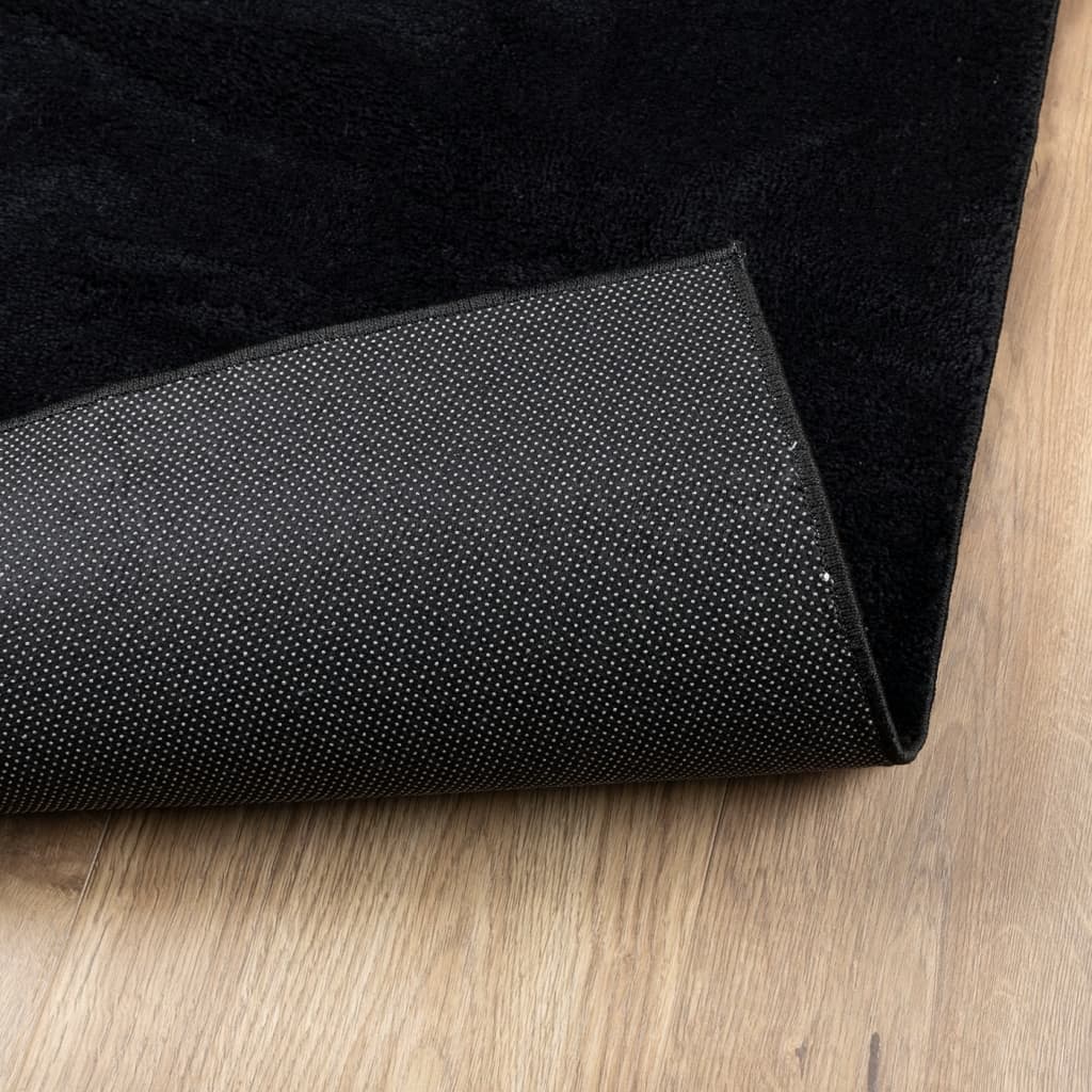 Teppe OVIEDO kort luv svart 240x240 cm