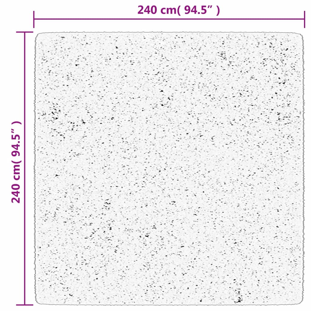 Teppe OVIEDO kort luv svart 240x240 cm