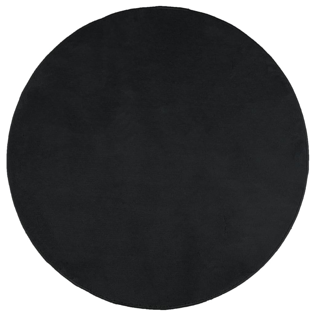 Teppe OVIEDO kort luv svart Ø 120 cm