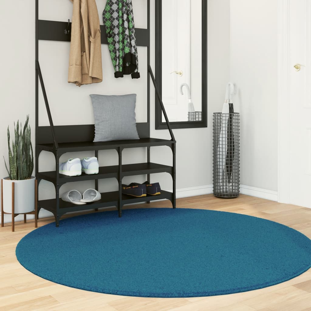 Teppe OVIEDO kort luv turkis Ø 160 cm