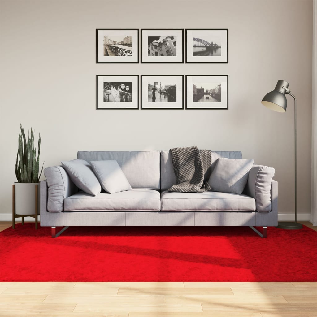 Teppe OVIEDO kort luv rød 160x230 cm