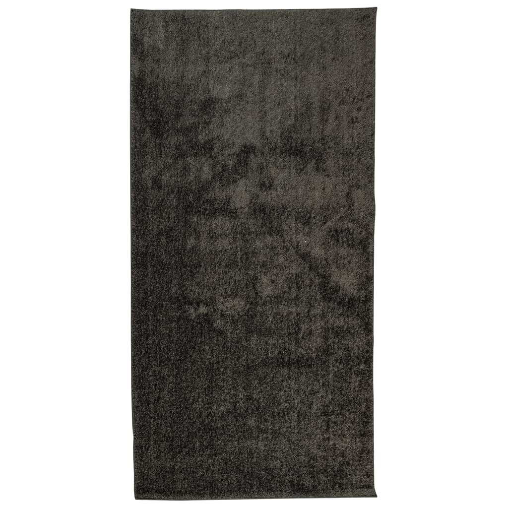 Teppe ISTAN lang luv skinnende utseende antrasitt 100x200 cm