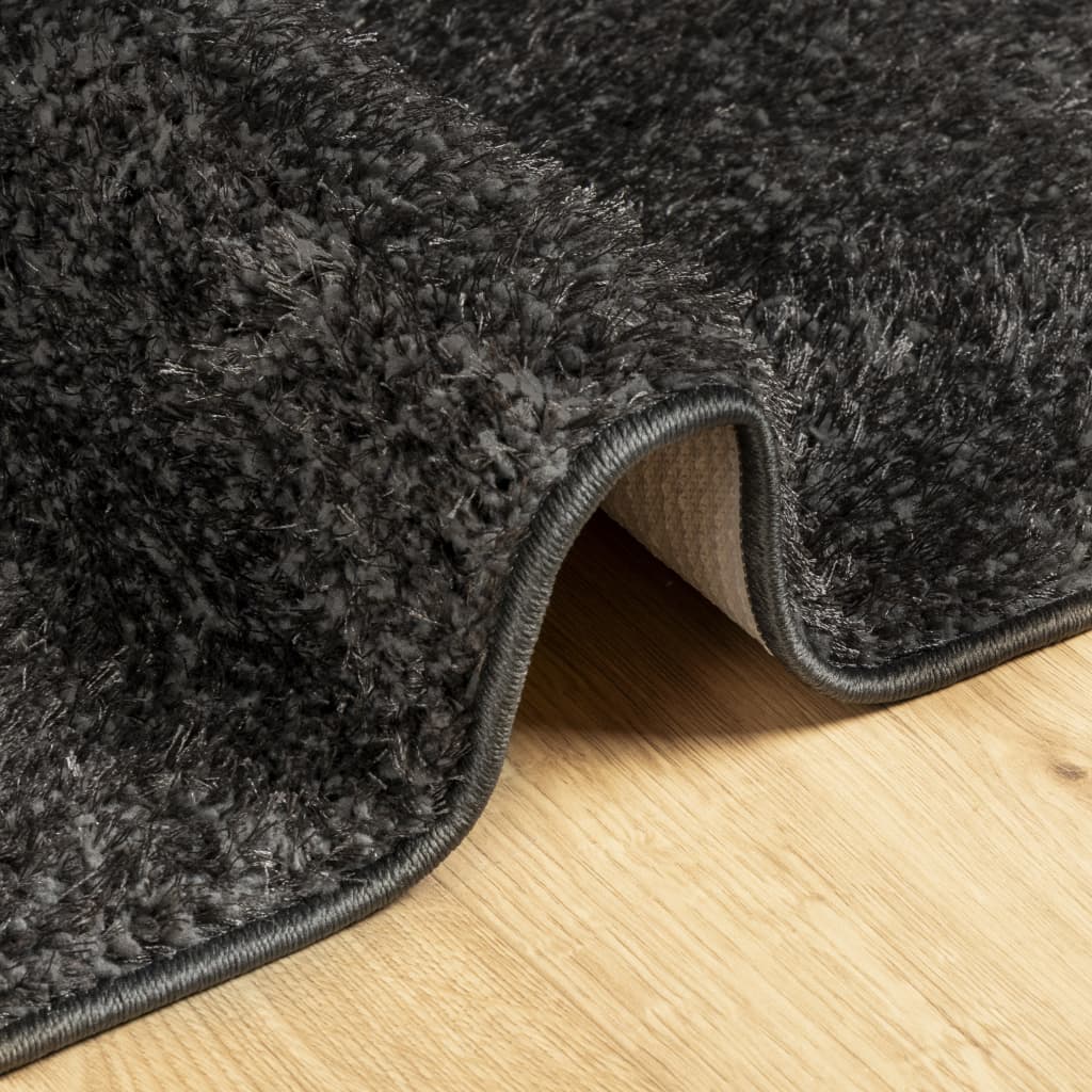 Teppe ISTAN lang luv skinnende utseende antrasitt 100x200 cm