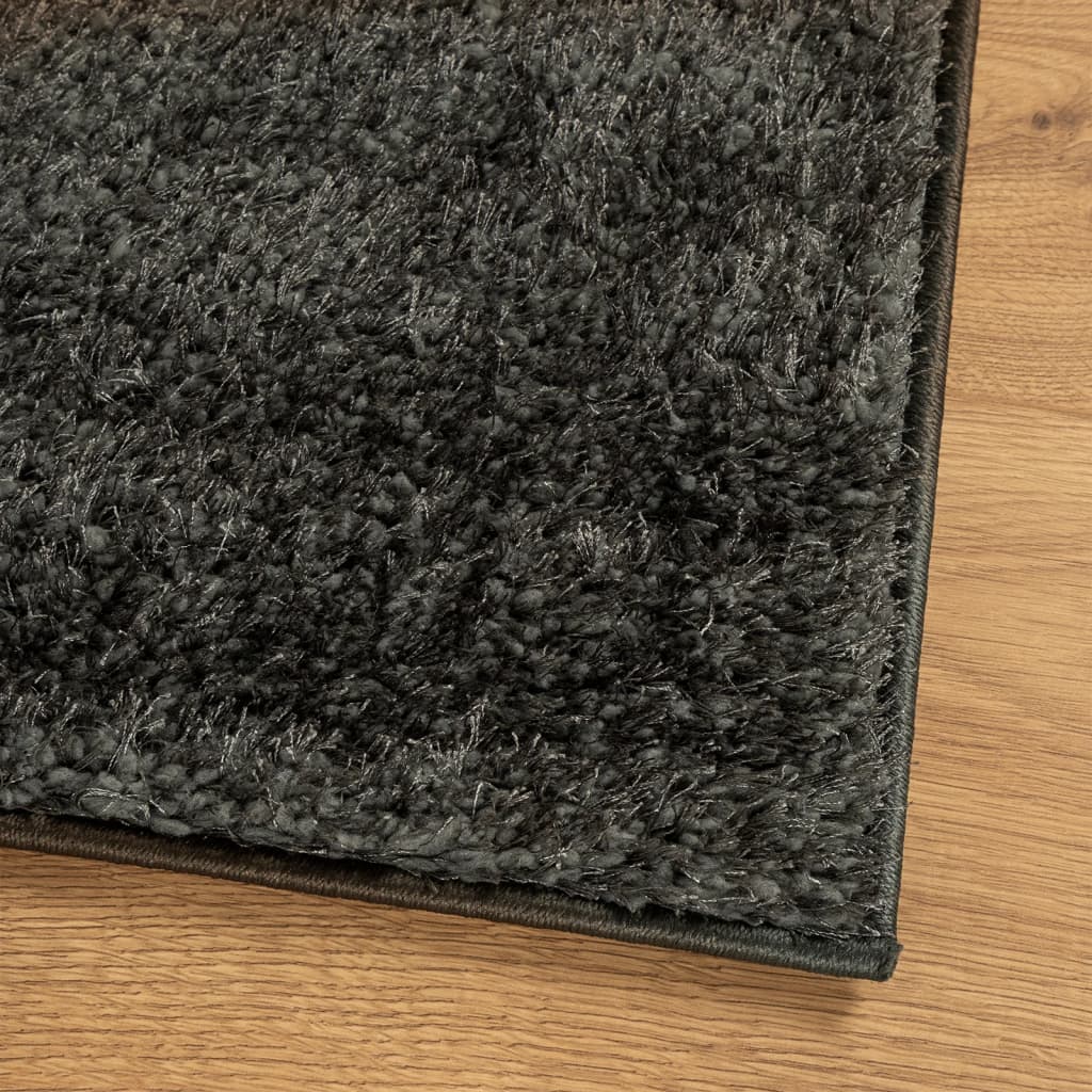 Teppe ISTAN lang luv skinnende utseende antrasitt 140x200 cm
