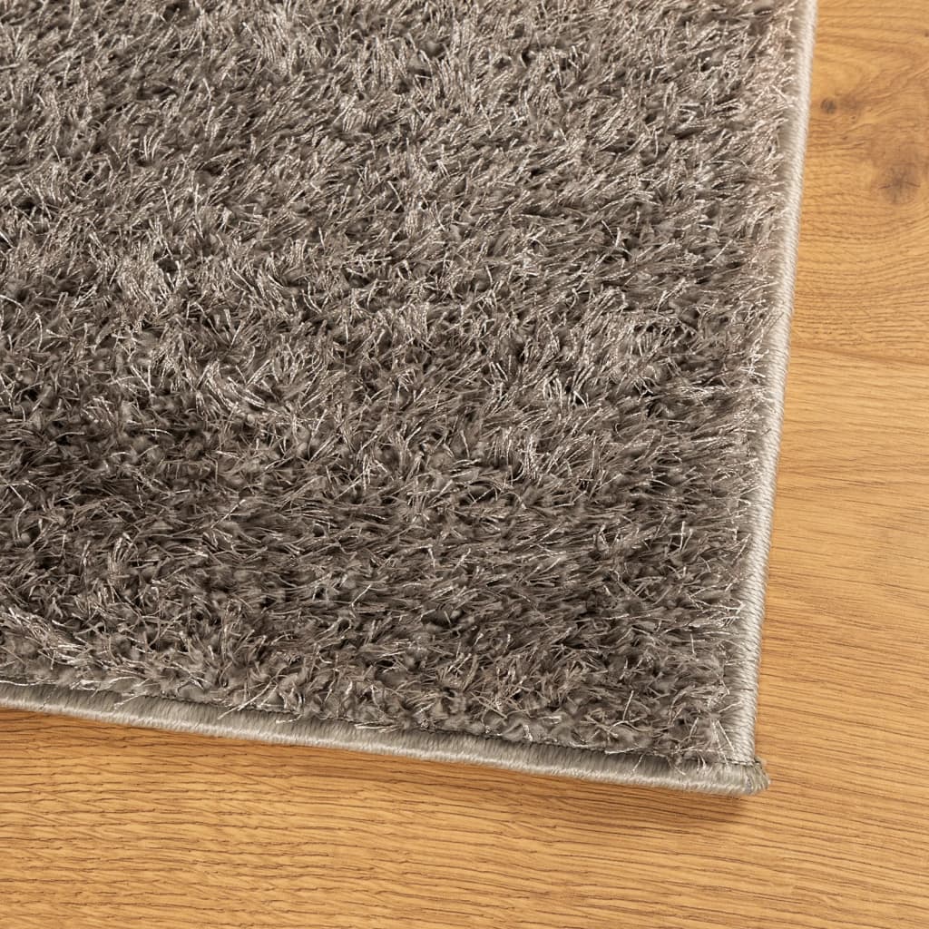 Teppe ISTAN med lang luv skinnende utseende grå 80x150 cm