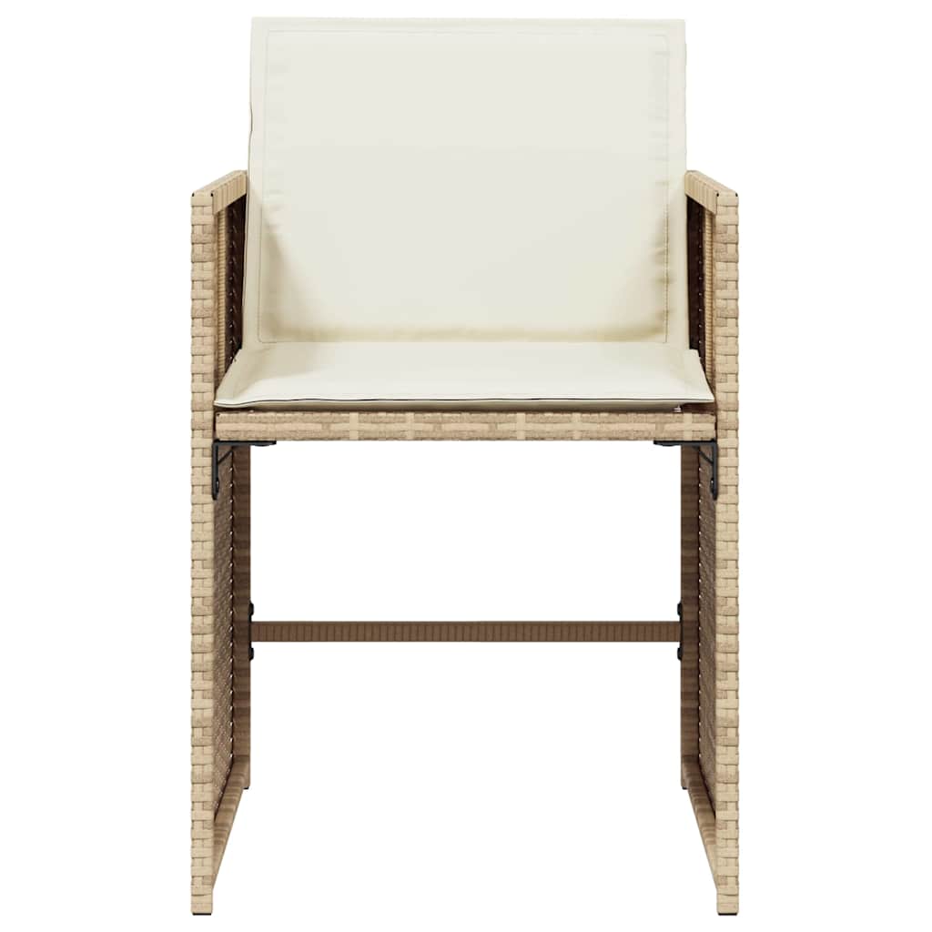 Hagestoler med puter 4 stk beige polyrotting