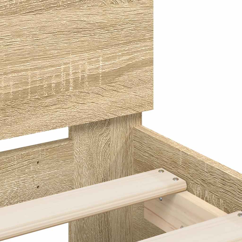 Sengeramme uten madrass med hodegavl sonoma eik 100x200 cm