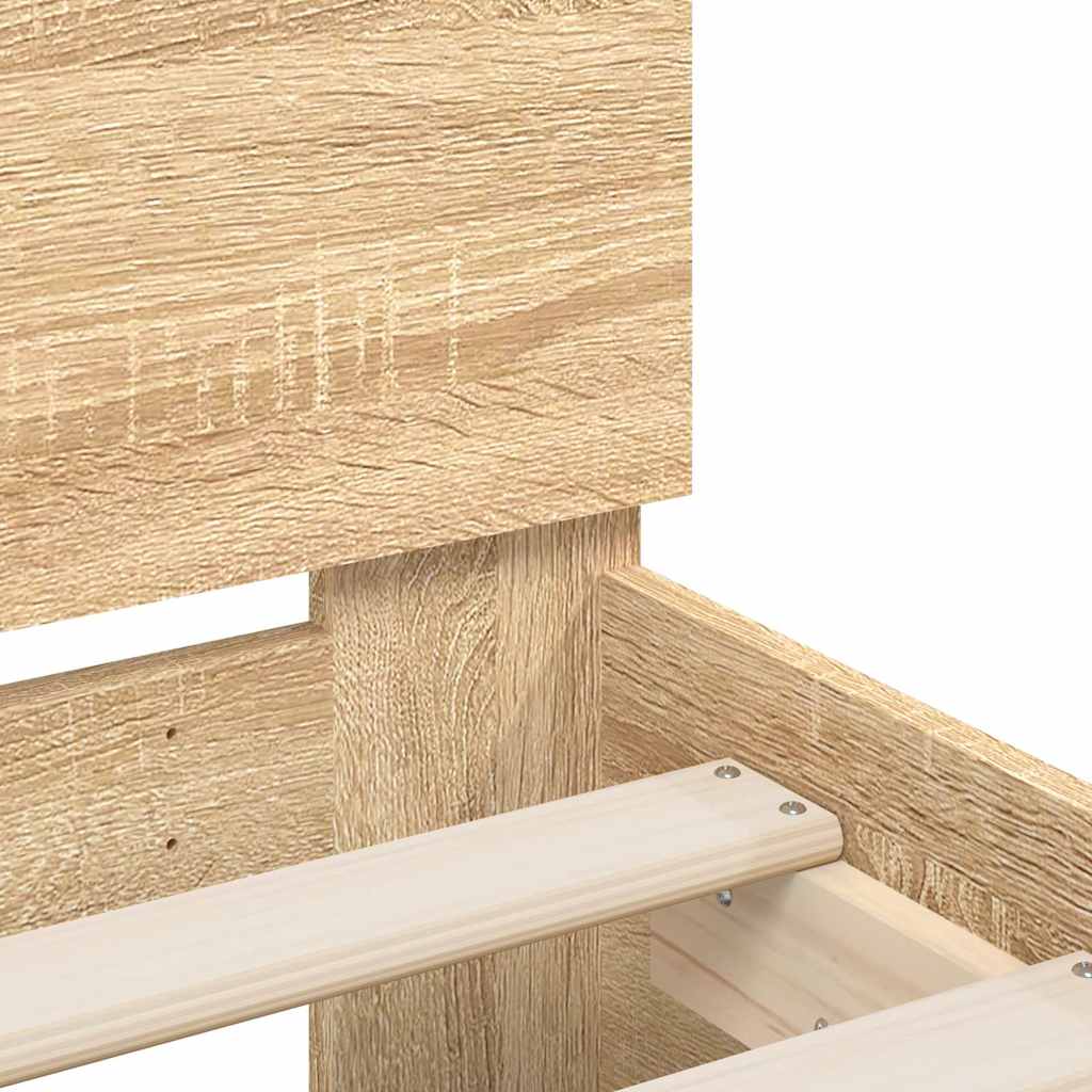 Sengeramme uten madrass med hodegavl sonoma eik 75x190 cm