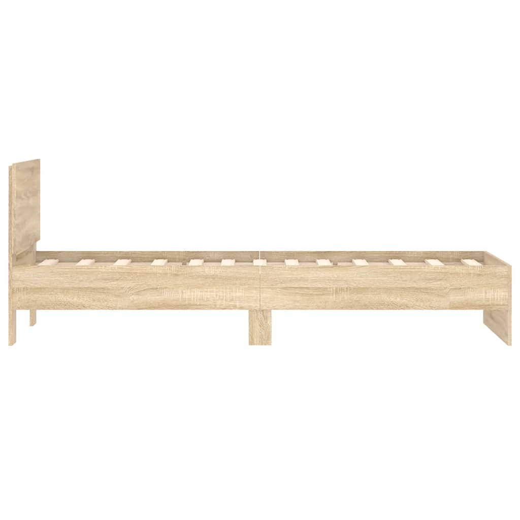 Sengeramme uten madrass med hodegavl sonoma eik 90x190 cm