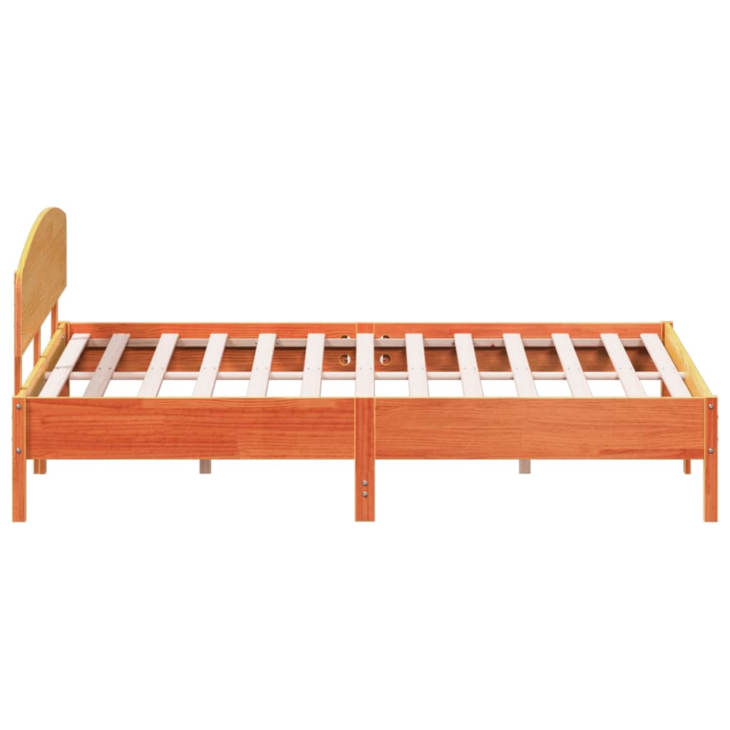 Sengeramme uten madrass voksbrun 180x200 cm heltre furu