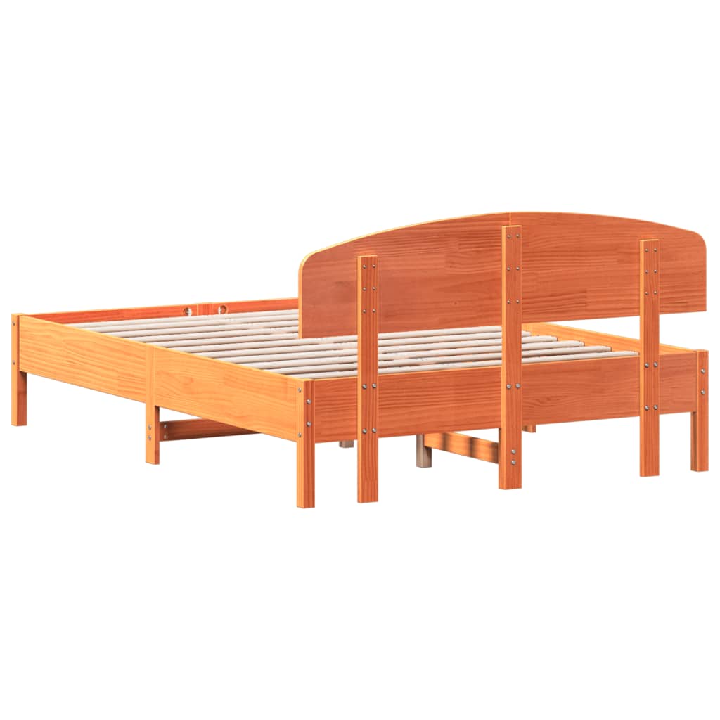 Sengeramme uten madrass voksbrun 120x190 cm heltre furu