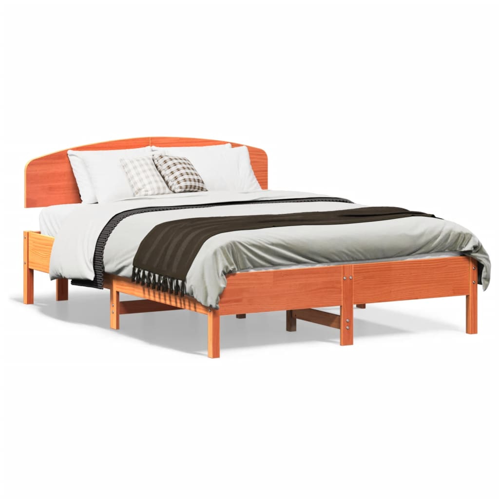 Sengeramme uten madrass voksbrun 120x190 cm heltre furu