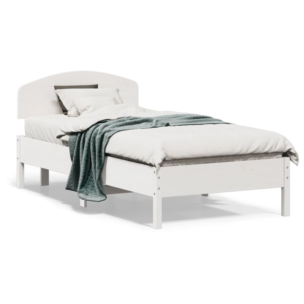 Sengeramme uten madrass hvit 75x190 cm heltre furu