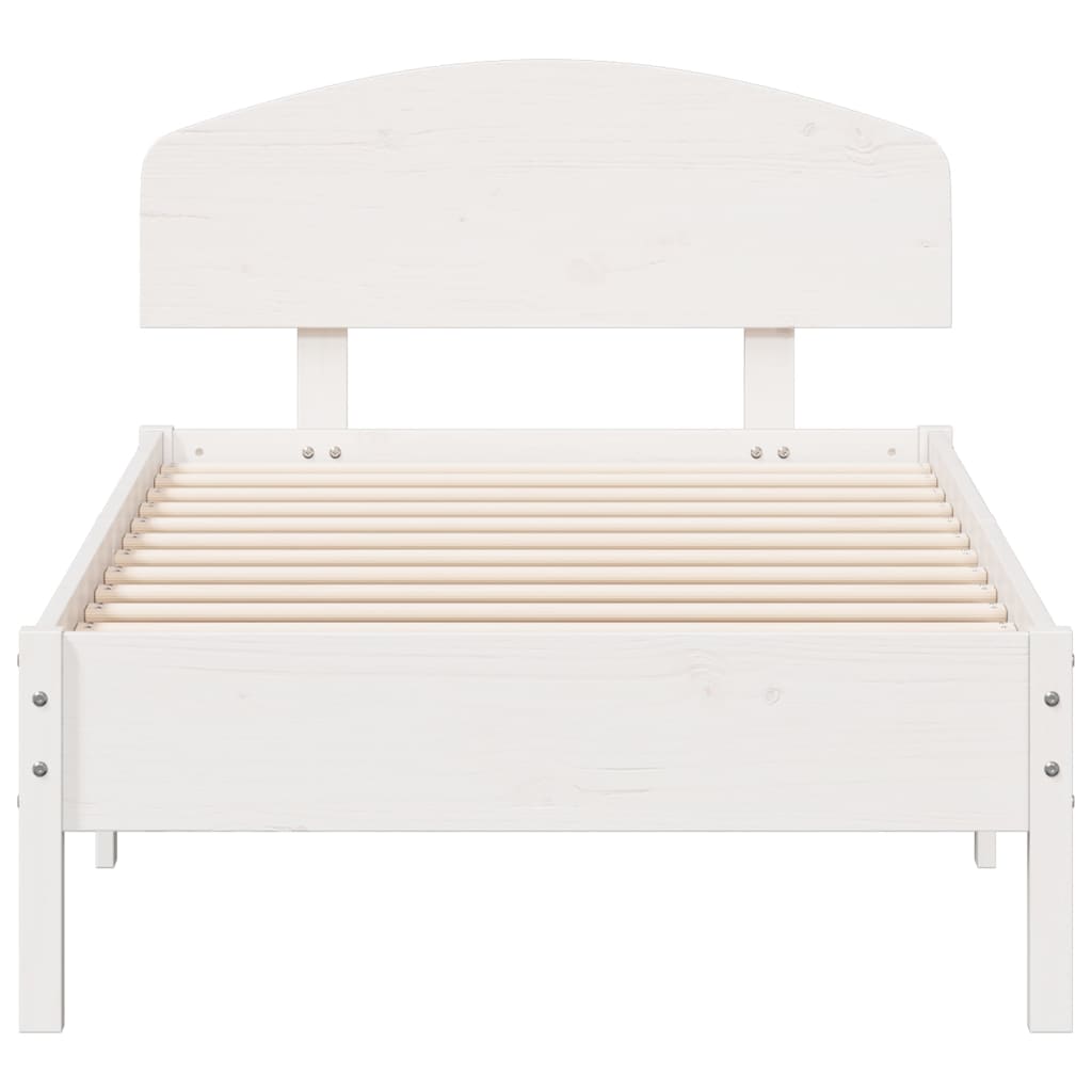 Sengeramme uten madrass hvit 75x190 cm heltre furu
