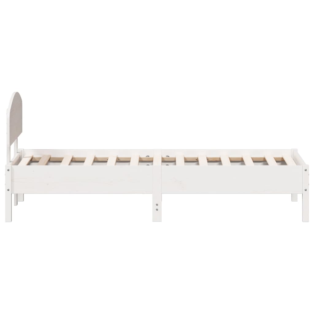 Sengeramme uten madrass hvit 75x190 cm heltre furu
