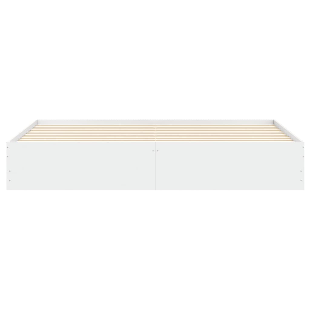 Sengeramme med skuffer hvit 160x200 cm konstruert tre