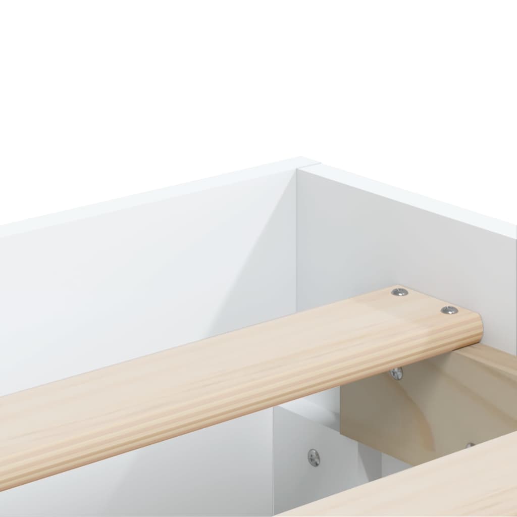 Sengeramme høyglans hvit 140x200 cm konstruert tre
